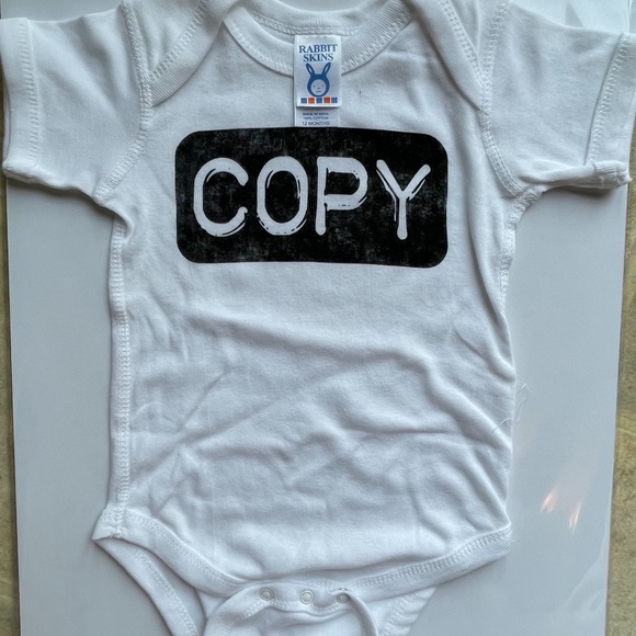 NEW! "Copy" and "Paste" onesies for twins. Size - 12 months - Picture 2 of 7